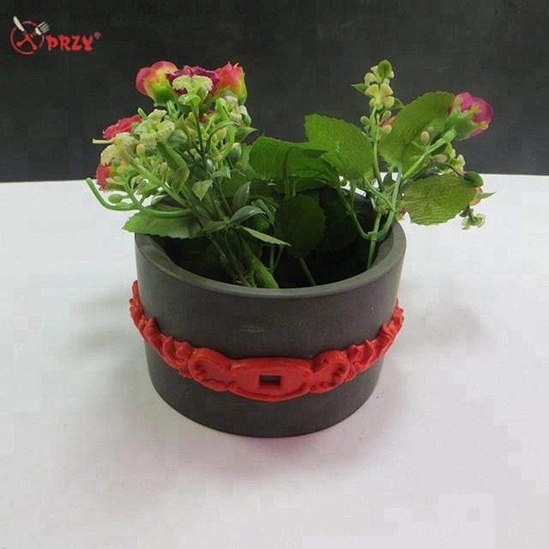 Cylinder Concrete planter mold HP0010 Fondant decorative Cement flower pot silicone Molds