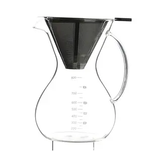 Glass Coffee Gator Pour Over Coffee Dripper 4 cups /27oz Hand Manual Coffee Maker with Mesh Filter