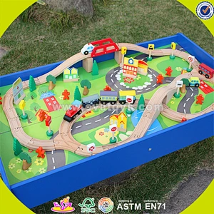 New arrival DIY wooden railway train toy for kids W04C009A