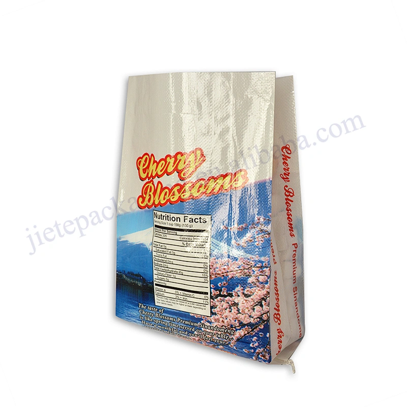 Sell well printed pp woven rice bag 5kg with D handle