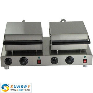 Commercial electric double head egg waffle maker for round waffle and rectangle waffle (SUNRRY SY-WM56C)
