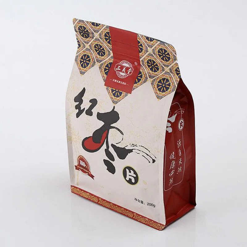 PE custom self-styled color printing resealable plastic food packaging bag 200g
