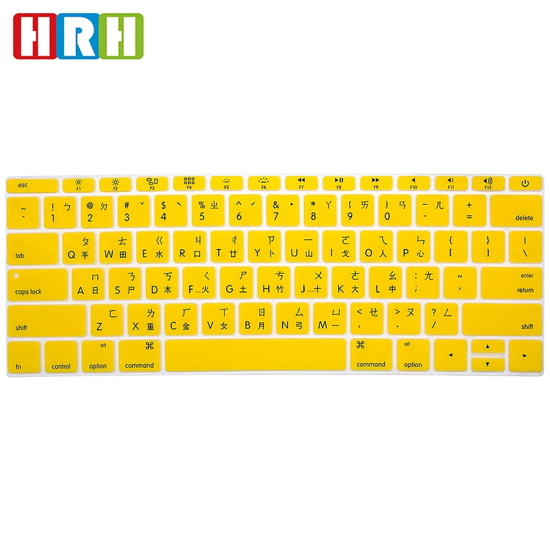 taiwan silicone skin keyboard cover Color keyboard protector laptop skin for Macbook 12 USA Version