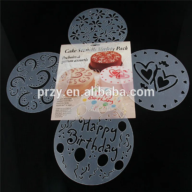 t084 High quality cake decorating plastic cake stencil