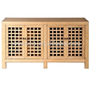 Chinese antique natural cabinet kitchen cupboard lattice wooden door