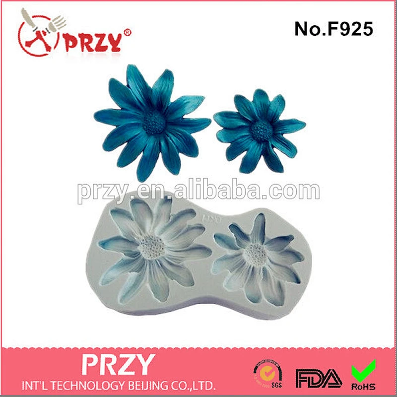 F925 2016 New Different Flowers fondant mold daisy flowers silicone cake molds