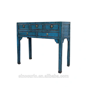 Chinese antique reproduction furniture beijing hobby lobby rustic blue lacquer console table