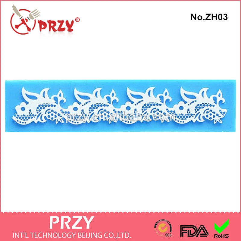 Silicone fondant decorative lace mold