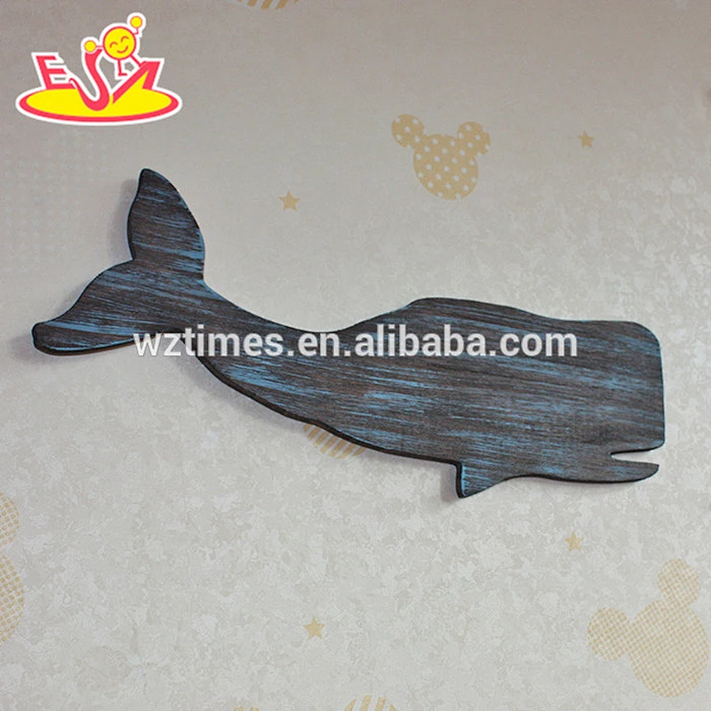 2018 New design home decoration wooden wall decor top fashion whale shape wooden wall decor W09D017