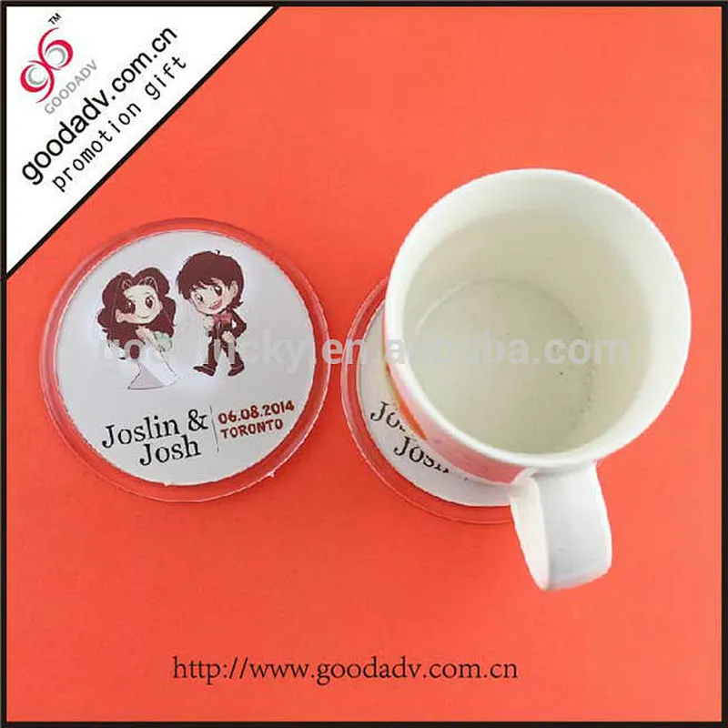 made in China durable plastic coasters waterproof clear acrylic cup mat