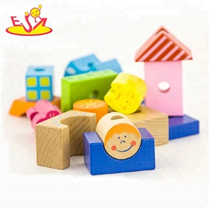 Wholesale educational wooden blocks train toy for children W05B060