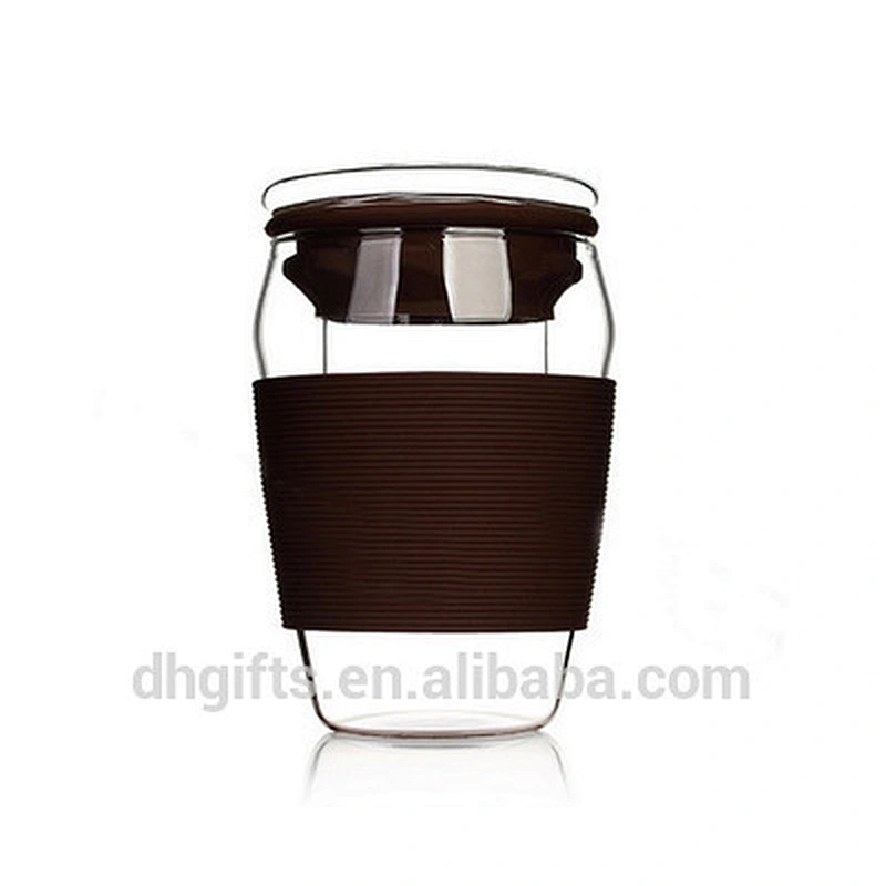 Guangzhou wholesale 300ML borosilicate glass cups with lid for home office use