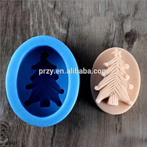 S6026 New design Christmas tree handmade silicone soap mold