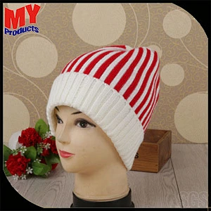 Hot Sale Custom Cute Square Textured Warm Winter Knitted Beanie Hat