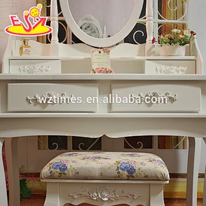 2018 New design wooden bedroom vanity solid wooden youth bedroom vanity top sale wooden bedroom vanity W08H058