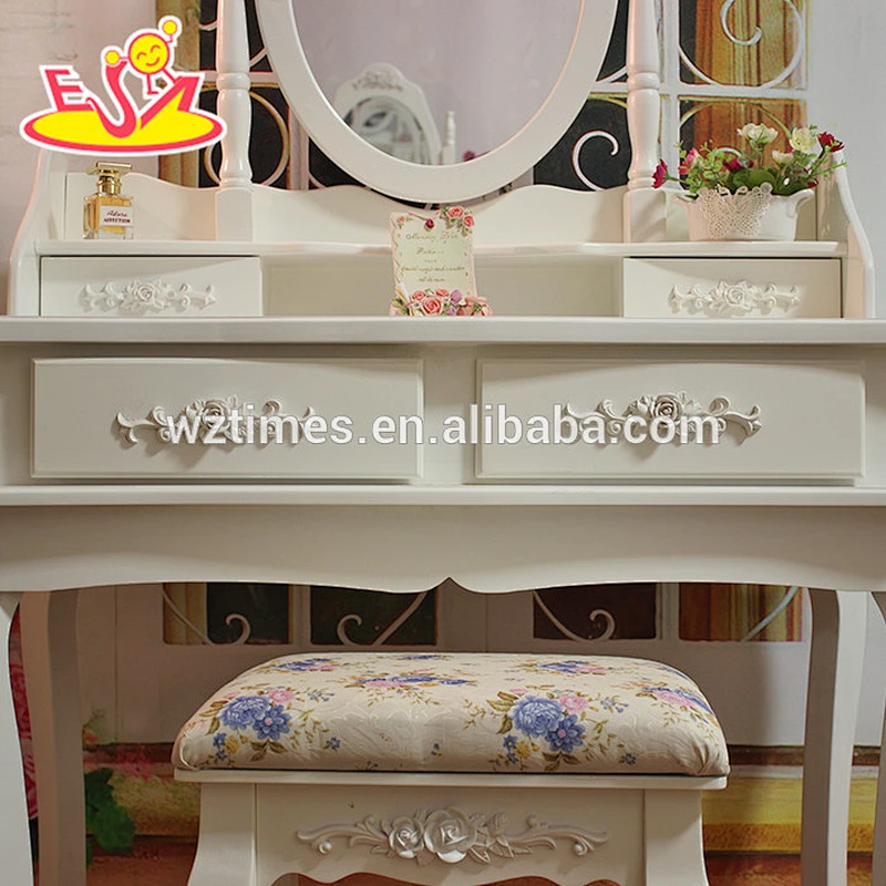 2018 New design wooden bedroom vanity solid wooden youth bedroom vanity top sale wooden bedroom vanity W08H058
