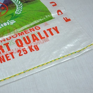 Custom wholesale 25kg transparent white plastic printed pp woven bag