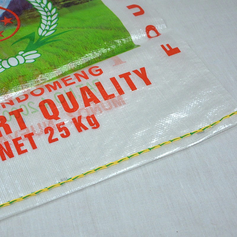 Custom wholesale 25kg transparent white plastic printed pp woven bag