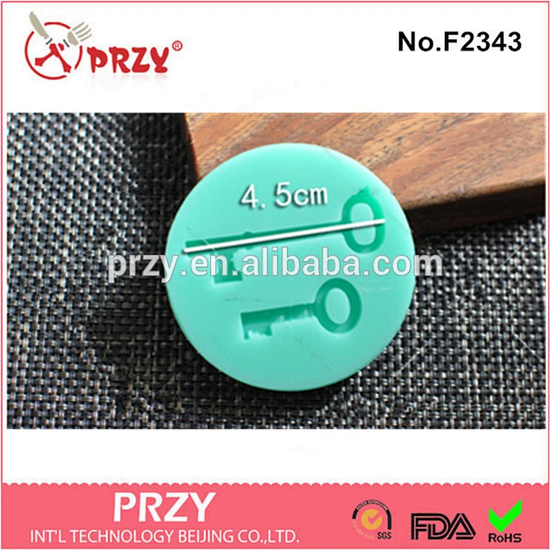 F2343 key shaped fondant silicone candy molds