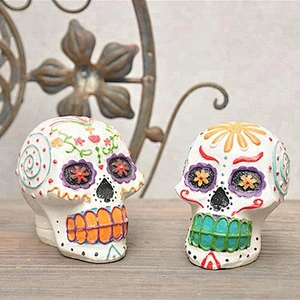 Resin painted 3D Skull Decoration mould Halloween Skeleton head Candle silicone molds