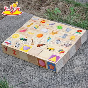 2018 großhandel baby holzspielblock puzzle lustige kinder holzspielblock puzzle pädagogisches spielblock puzzle W13A110