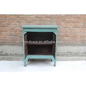 chinese antique furniture blue two door wood made cabinet