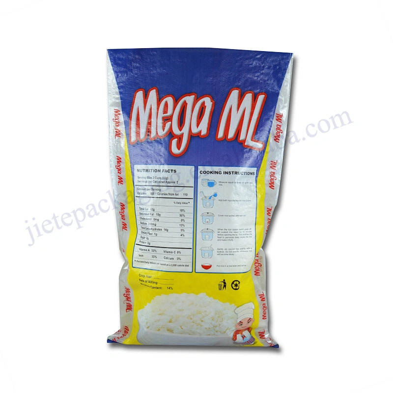 Philippines paddy sack 50kg design printing plastic basmati rice packaging bag