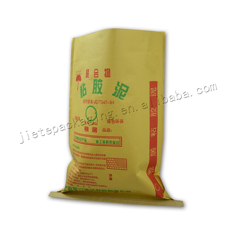 Yellow kraft paper bopp laminated pp wovencement bags for chemicals,cement,wall putty powder