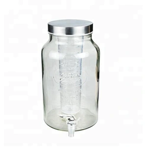 6L Glass Drink Dispenser with Fruit & Ice Infuser and Spigot