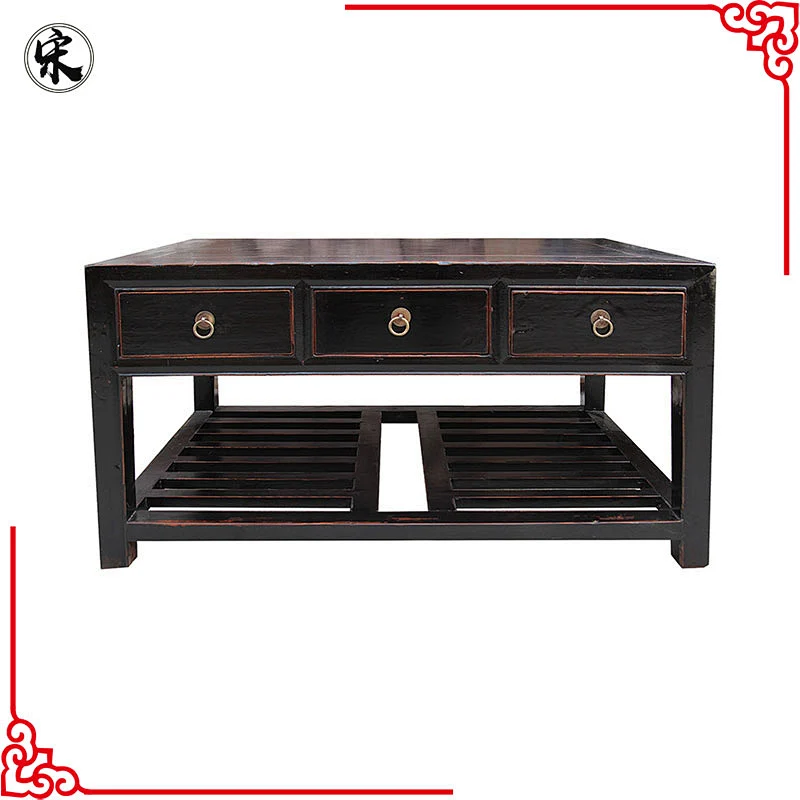 chinese lacquer handmade wood coffee table furniture