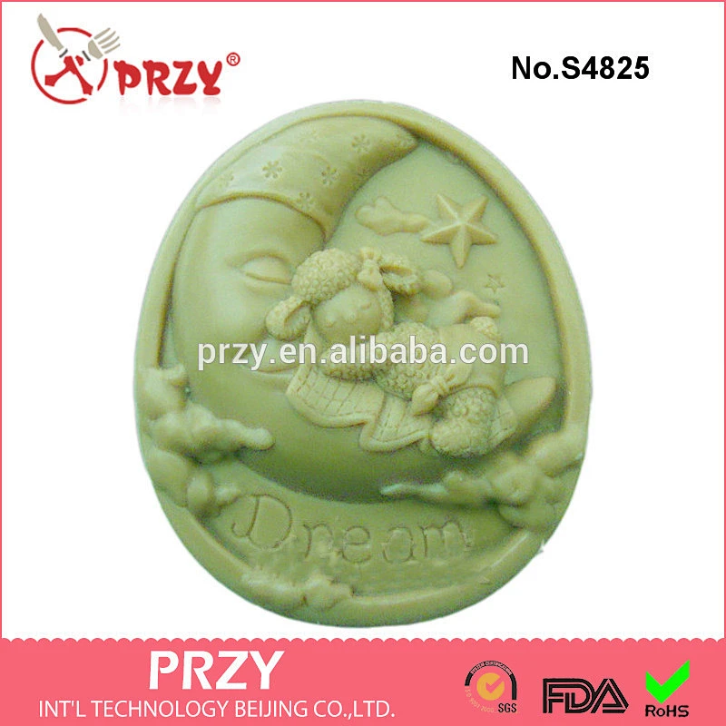 S4825 moon and sheep mold for soap silicone moon soap mold silicone moulds