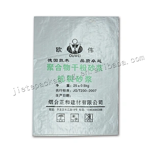 25kg custom printed plastic pp woven laminated damp proof cement bag for mortar,wall putty powder