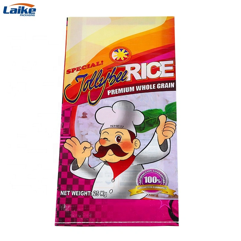 China Factory printing polyethylene rice plastic woven bag of 5kg
