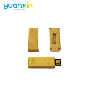 Golden Push-pull Metal USB Flash Drive
