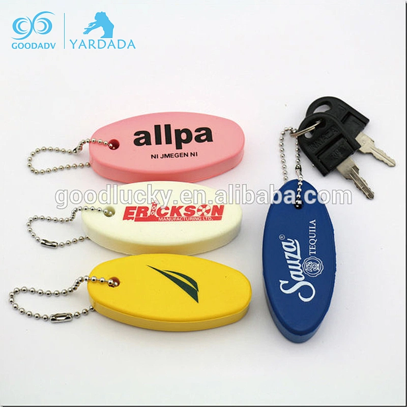 Promotion pu key ring /custom foam key ring / Oval pu keychain