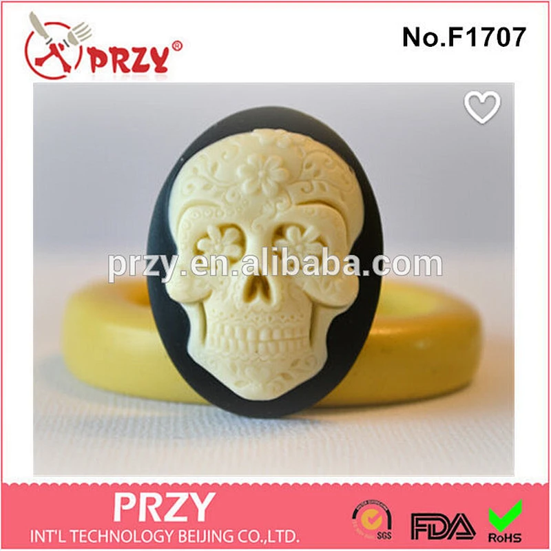 F1707 foof grade Eco-friendly silicone skull shape cake/fondant/chocolate mold