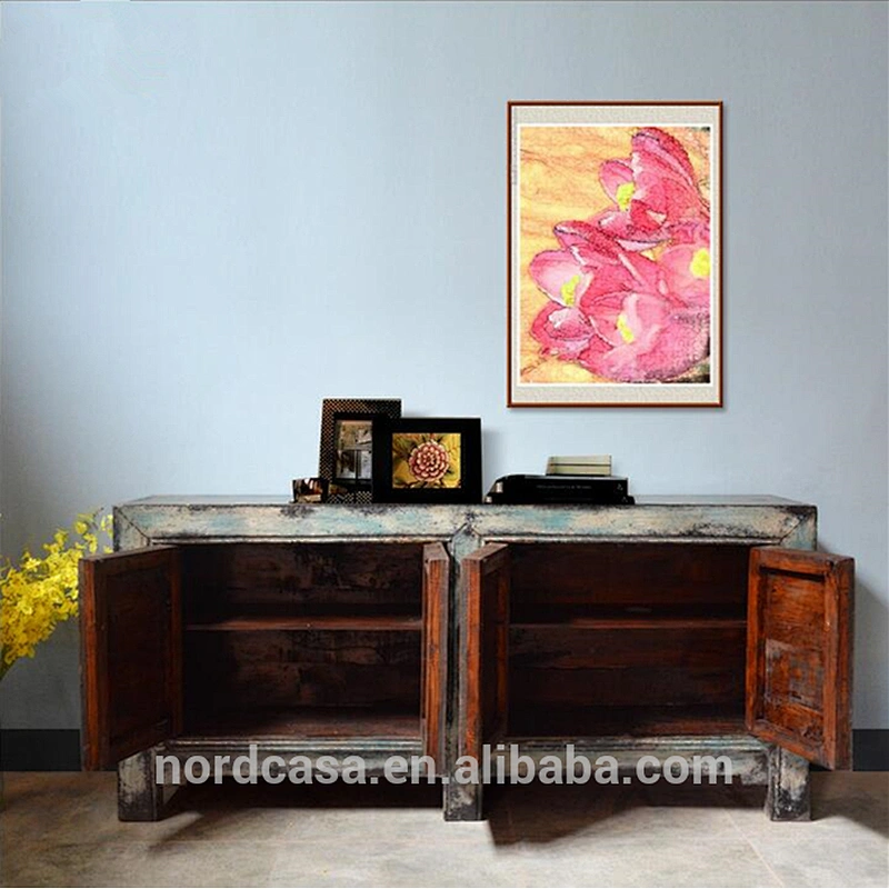 lacquered four door chinese antique style reproduction furniture cabinet