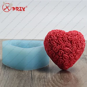 Rose Chocolate mold silicone handmade Heart shape cake molds silicone soap mould