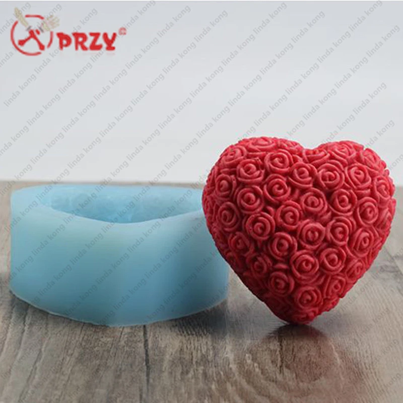 Rose Chocolate mold silicone handmade Heart shape cake molds silicone soap mould