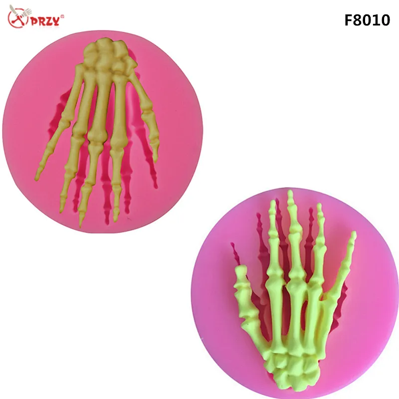 Horrorable Style Silicone Halloween Skull Hand Molds Fondant Silicone Soap Mould DIY Cake Decoration Mold