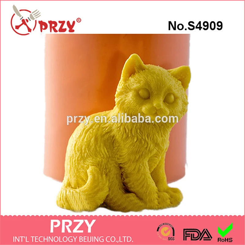 S4909 cat soap mold silicone soap/candle molds silicone mold for soap