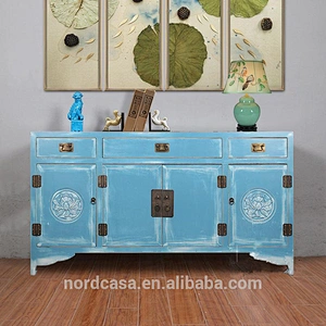 three drawer two door antique style chinese buffet cabinet