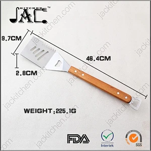Stainless Steel Barbecue Tool Set with Solid Hard Wood Handles