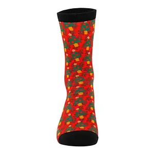 High Technique Digital Printing Crew Sock Christmas Bamboo casual Style  Fashion haqppy Sock  Women