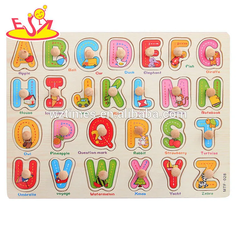 Wholesale educational children wooden fruits pattern shape puzzle for sale W14M111