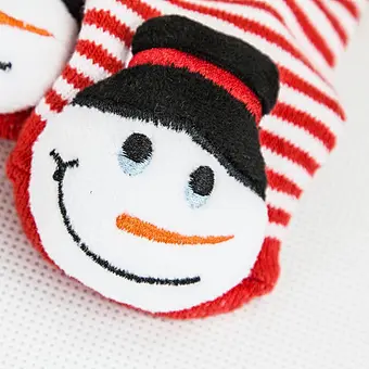 3d cartoon snow man christmas red baby thick terry socks