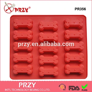 PR356 Paws & Bones and Fish Shape Silicone Baking Mold, Bone Shape Bakeware Pan
