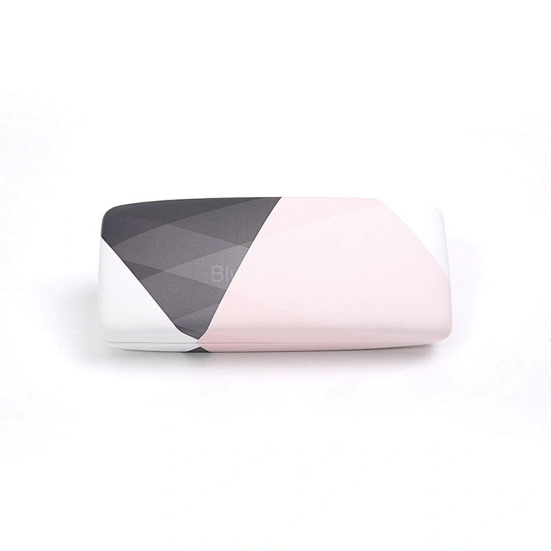 Hard Shell Geometric Eyewear Case with Pastel Accents for Stylish Users