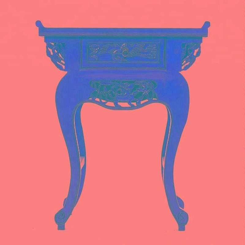 Chinese Antique Vintage Pinewood Shanxi Carved Mini Table