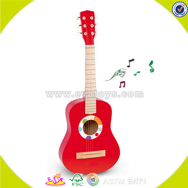 wholesale toy musical instrument wooden toddler guitar lovely pink wooden toddler guitar W07H021